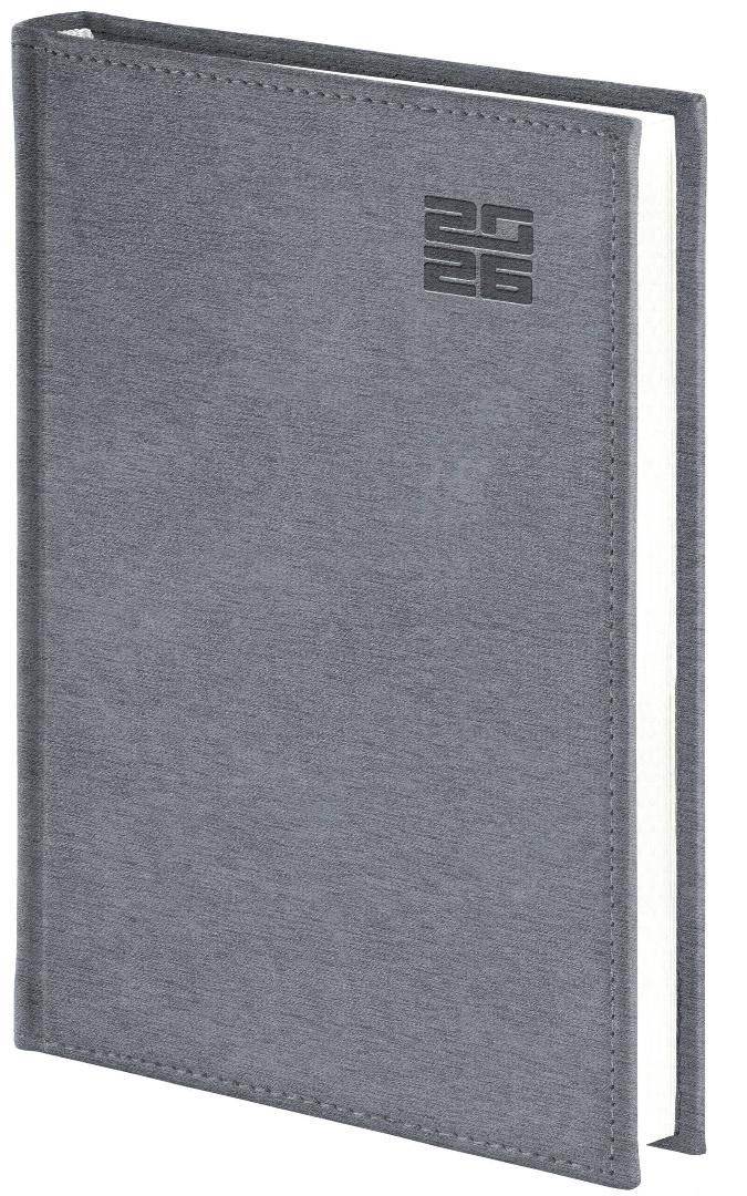 Kalendarz 2026 Aluminium Standard z notesem  srebrny A5 papier biały  u/tygodniowy