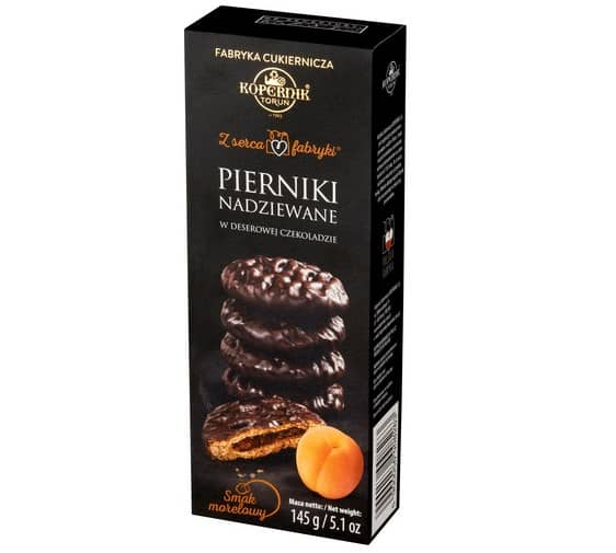 Pierniki nadziewane w czekoladzie deserowej morela 145g x16