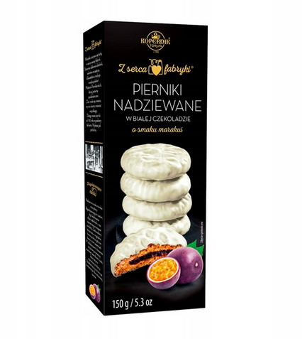 Pierniki nadz.w białej czekoladzie marakuja 150g x16 NOWOŚĆ