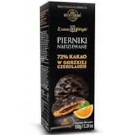 Pierniki nadziewane w gorzkiej czekoladzie pomarańcza 145g x16