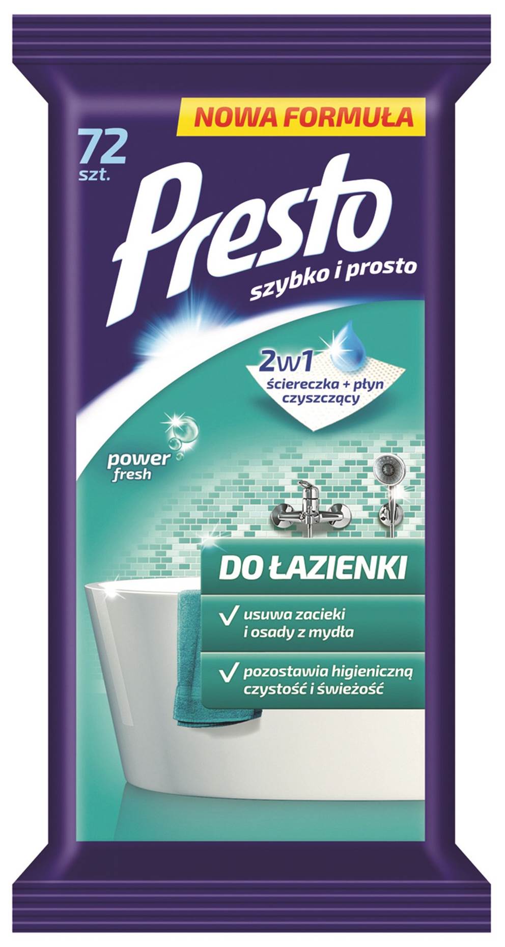 Ściereczki gospodarcze PRESTO, do łazienek. 72szt., białe