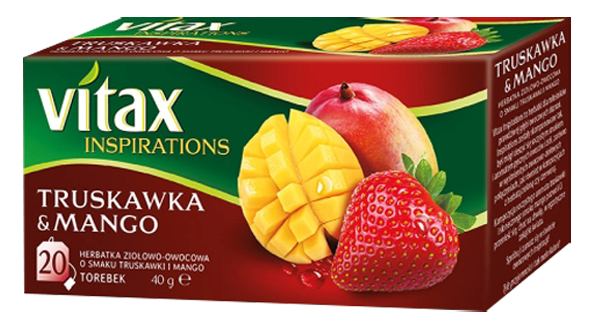 Herbata VITAX INSPIRATIONS, TRUSKAWKA I MANGO, 20 torebek