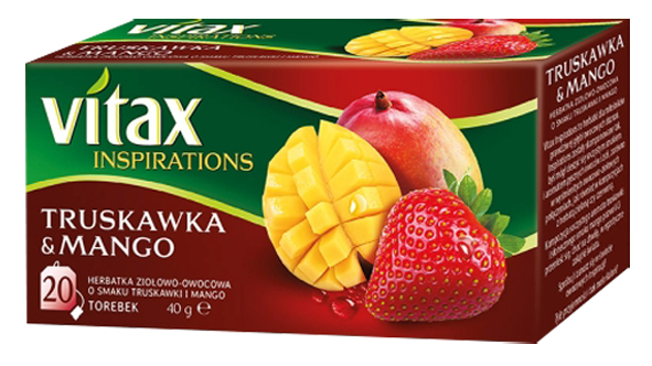 Herbata VITAX INSPIRATIONS, TRUSKAWKA I MANGO, 20 torebek