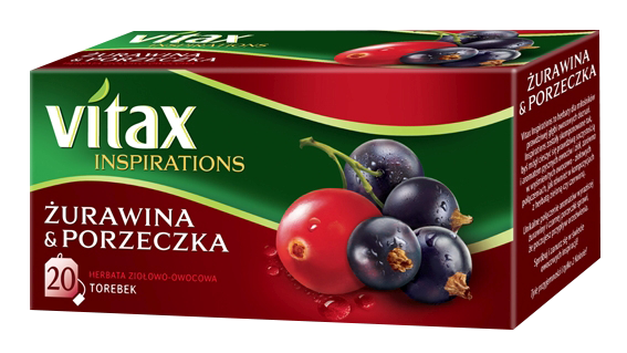 Herbata owocowo-ziołowa Vitax żurawina i porzeczka 20 torebek x 2 g