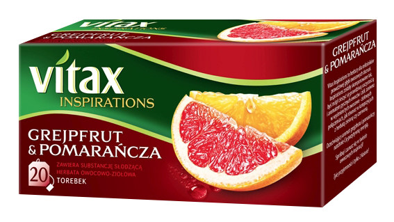 Herbata VITAX INSPIRATIONS, grejpfrut i pomarańcza, 20 torebek