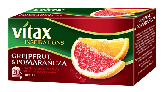 Herbata VITAX INSPIRATIONS, grejpfrut i pomarańcza, 20 torebek