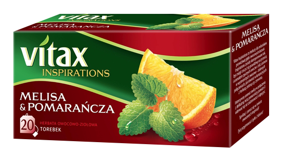 Herbata owocowo-ziołowa Vitax melisa z pomarańczą 20 torebek x 1,65 g