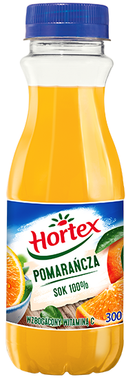 SOK HORTEX POMARANCZA 100% 300ML PET