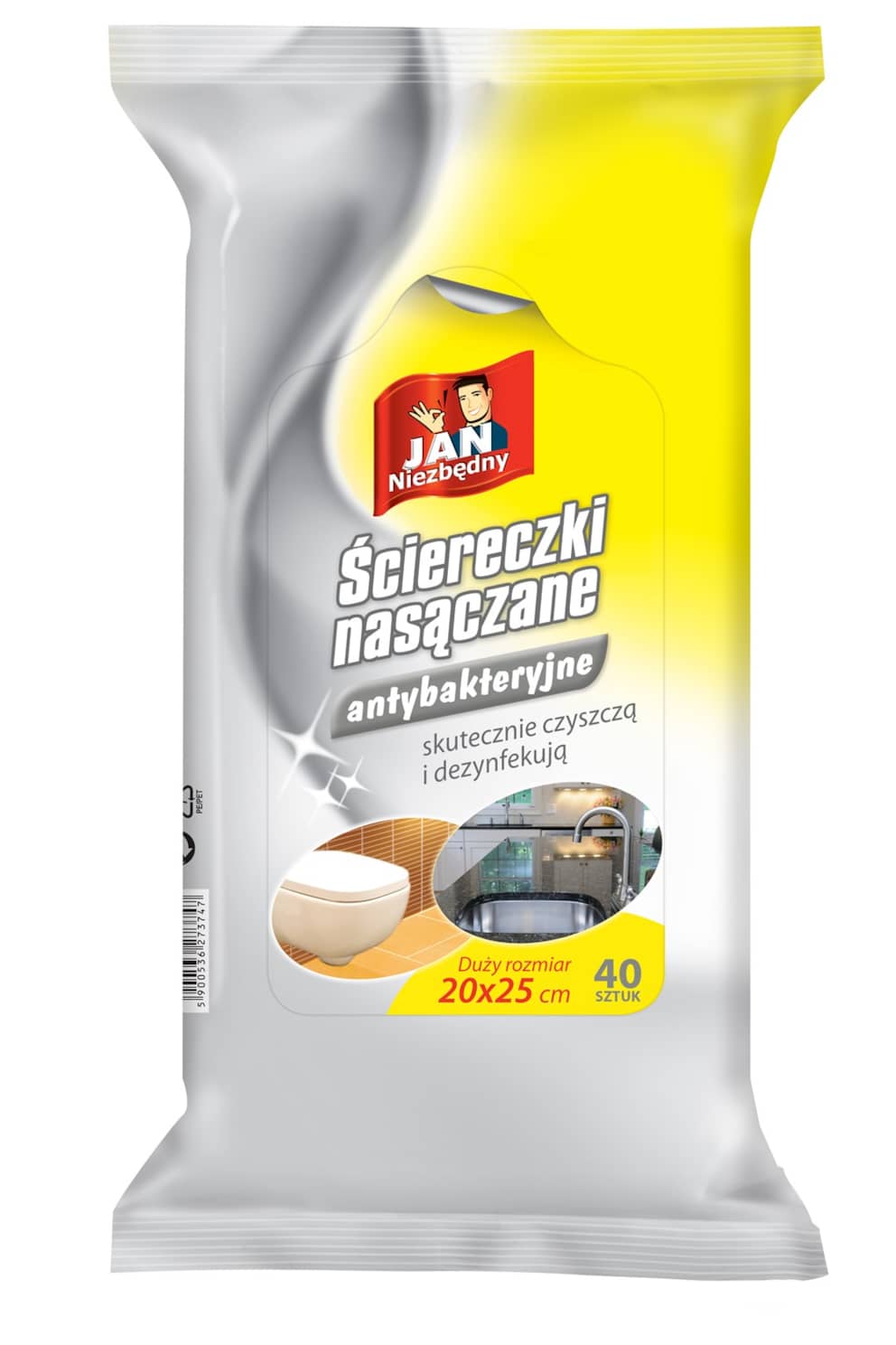 Jan Niezbędny Ściereczki nasączane antybakt. 40szt