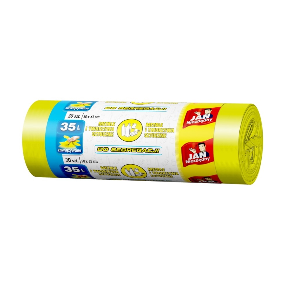 Jan Niezbędny Worki do segregacji Plastik żółte 35 L 20 szt.