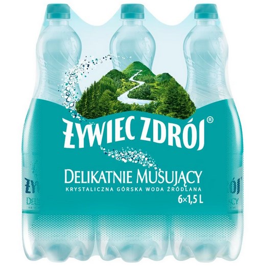 Woda ŻYWIEC ZDRÓJ Żywioł, lekko gazowana, 1,5l 6szt [ kaucja ]