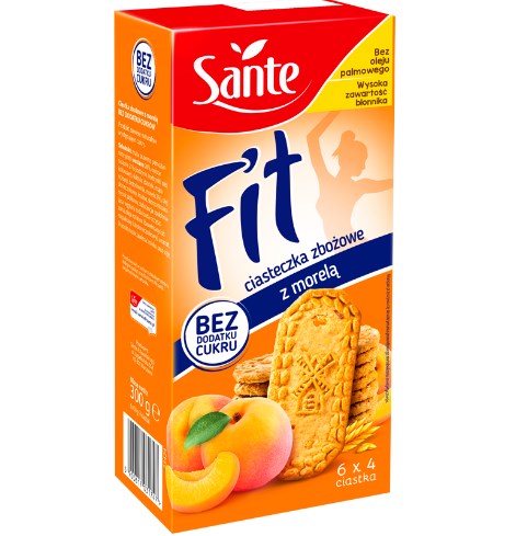 Ciastka zbozwe Fit Sante z morelą 300g