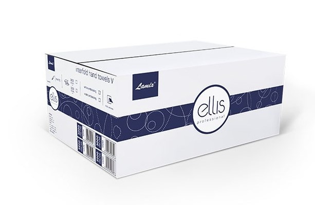 Ręcznik składany V ELLIS PROFESSIONAL 3200 - biały/wzór fioletowy