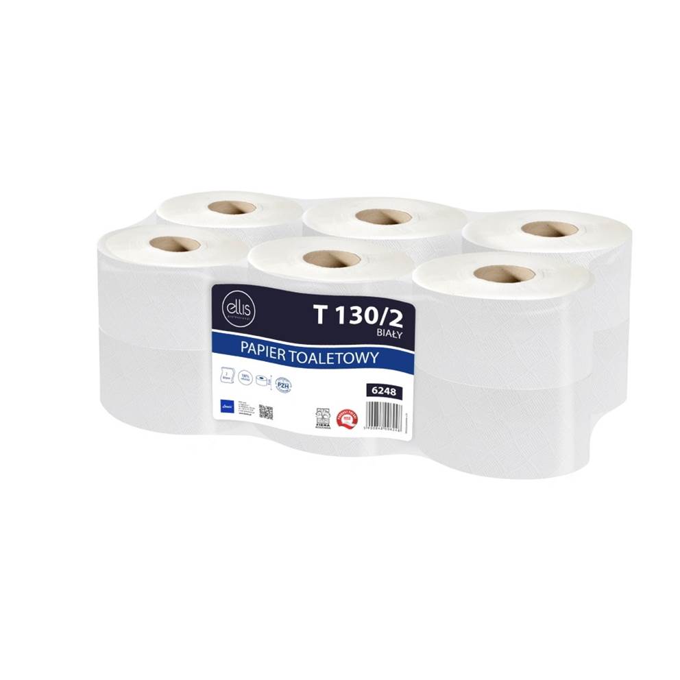 Papier toaletowy 2 warstwy 120 m celuloza biały Lamix T Ellis Professional 130/2 12rolek