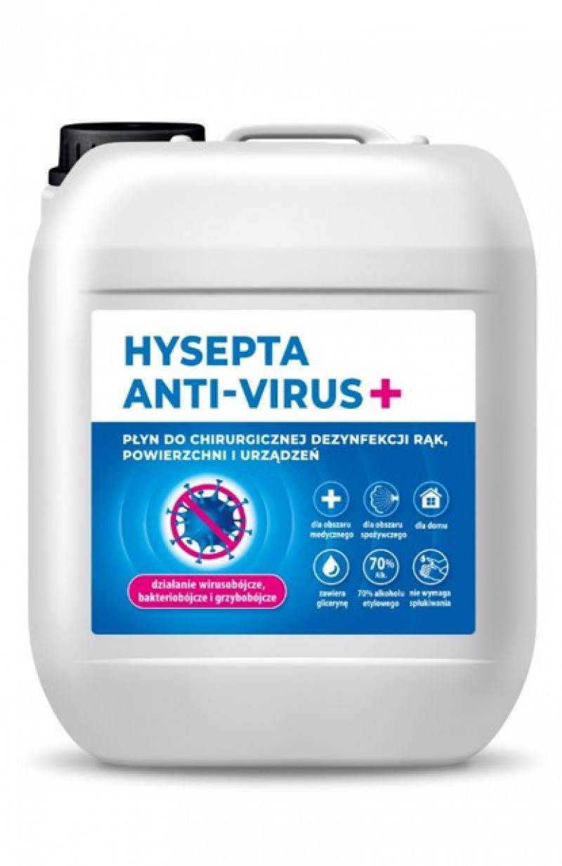 Profesjonalny płyn do dezynfekcji rąk HYSEPTA, wirusobójczy, bakteriobójczy, 5L