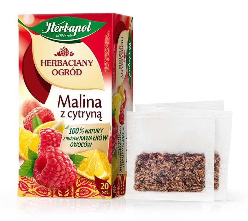 Herbata owocowo-ziołowa Herbapol Herbaciany Ogród malina z cytryną 20 saszetek x 2,7 g