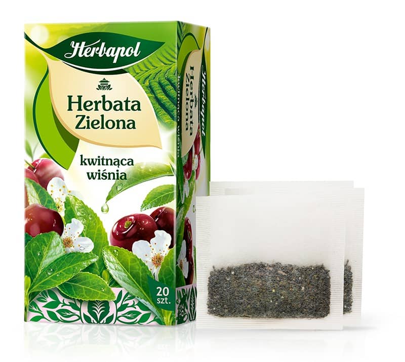 Herbata zielona Herbapol Herbata Zielona kwitnąca wiśnia 20 saszetek x 1,7 g