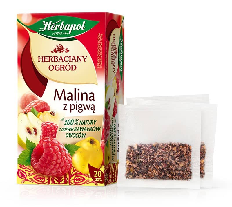 Herbata owocowo-ziołowa Herbapol Herbaciany Ogród malina z pigwą 20 saszetek x 2,7 g