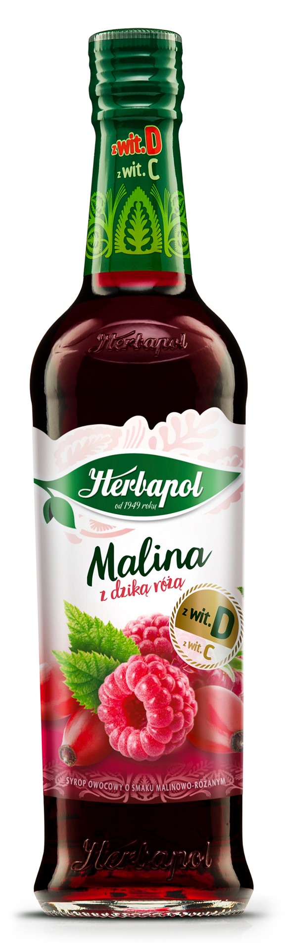 Syrop Herbapol malina z dziką różą 420 ml