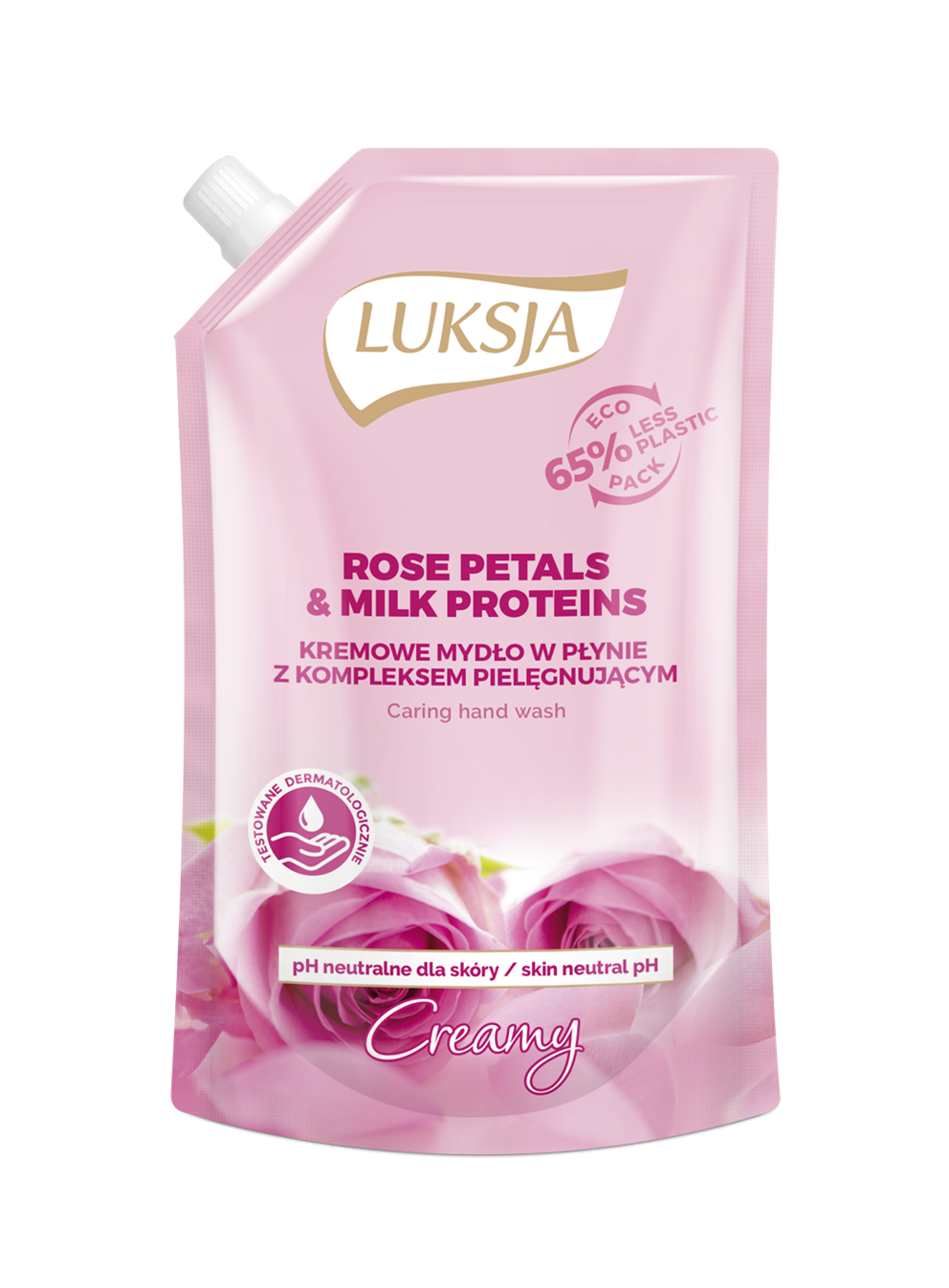 Mydło w płynie Luksja Rose petals & milk proteins 400 ml zapas