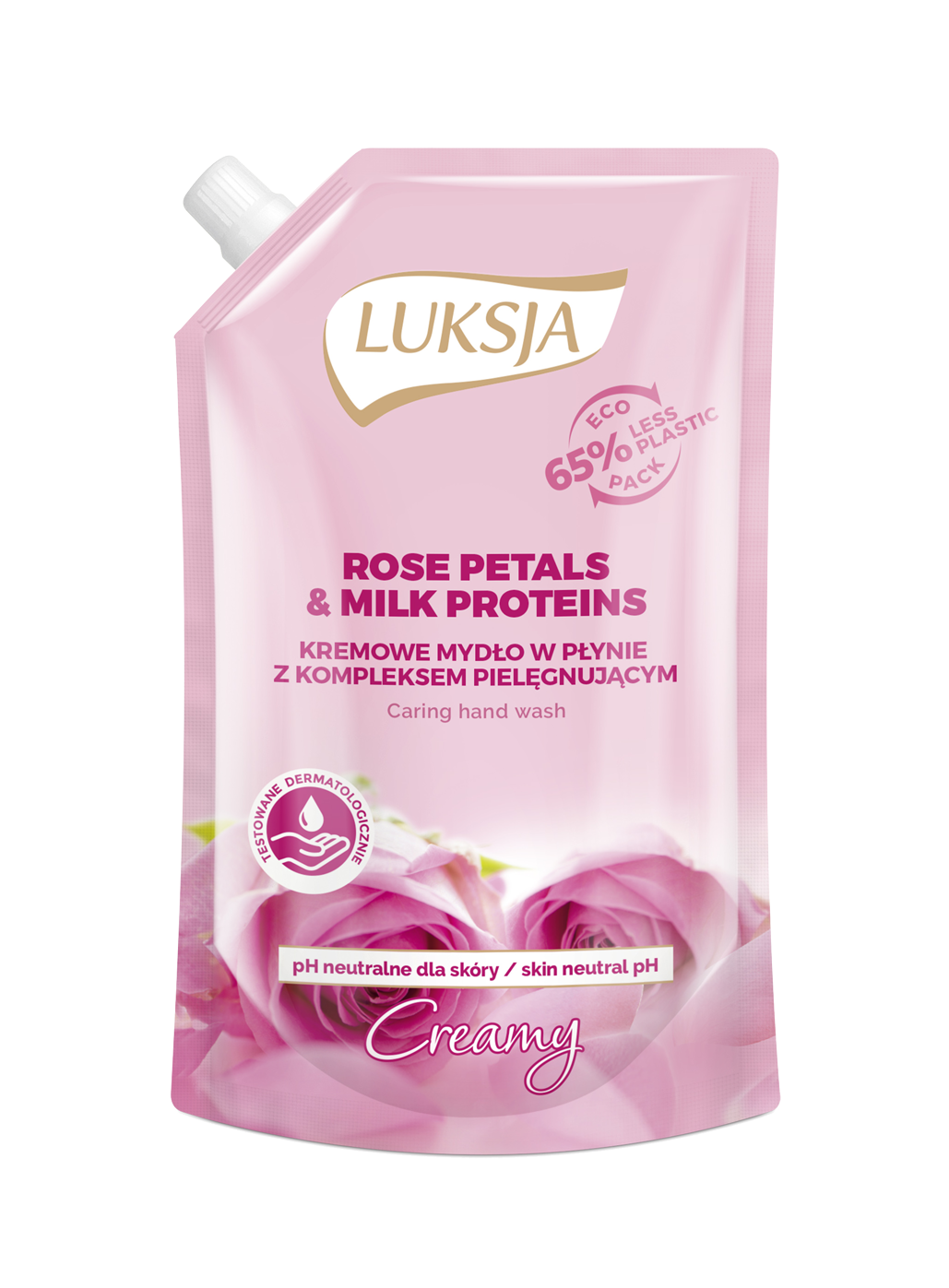 Mydło w płynie Luksja Rose petals & milk proteins 400 ml zapas