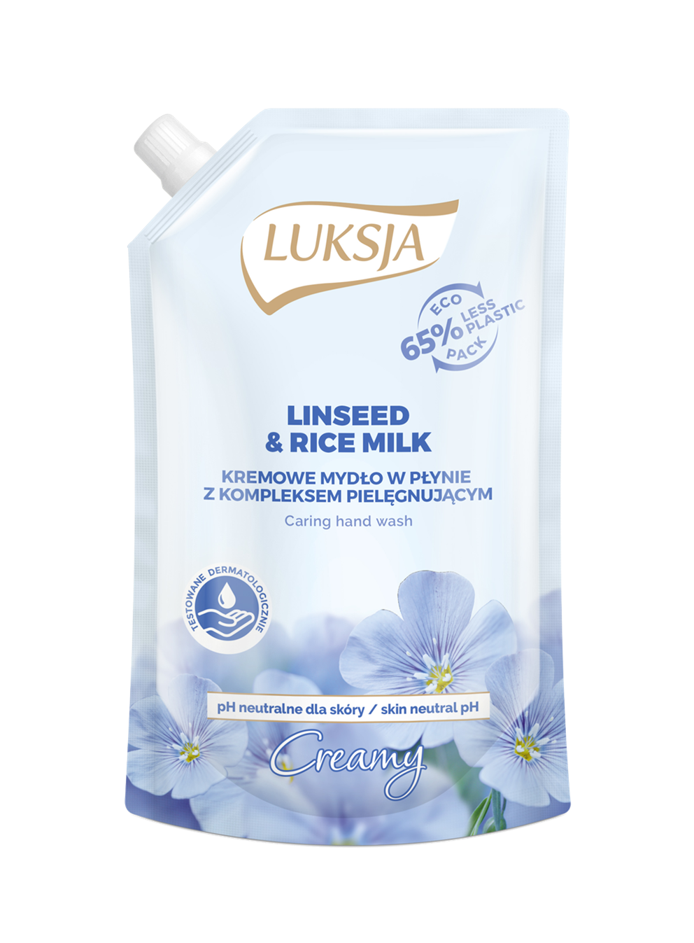 Mydło w płynie Luksja Linseed & rice milk 400 ml zapas