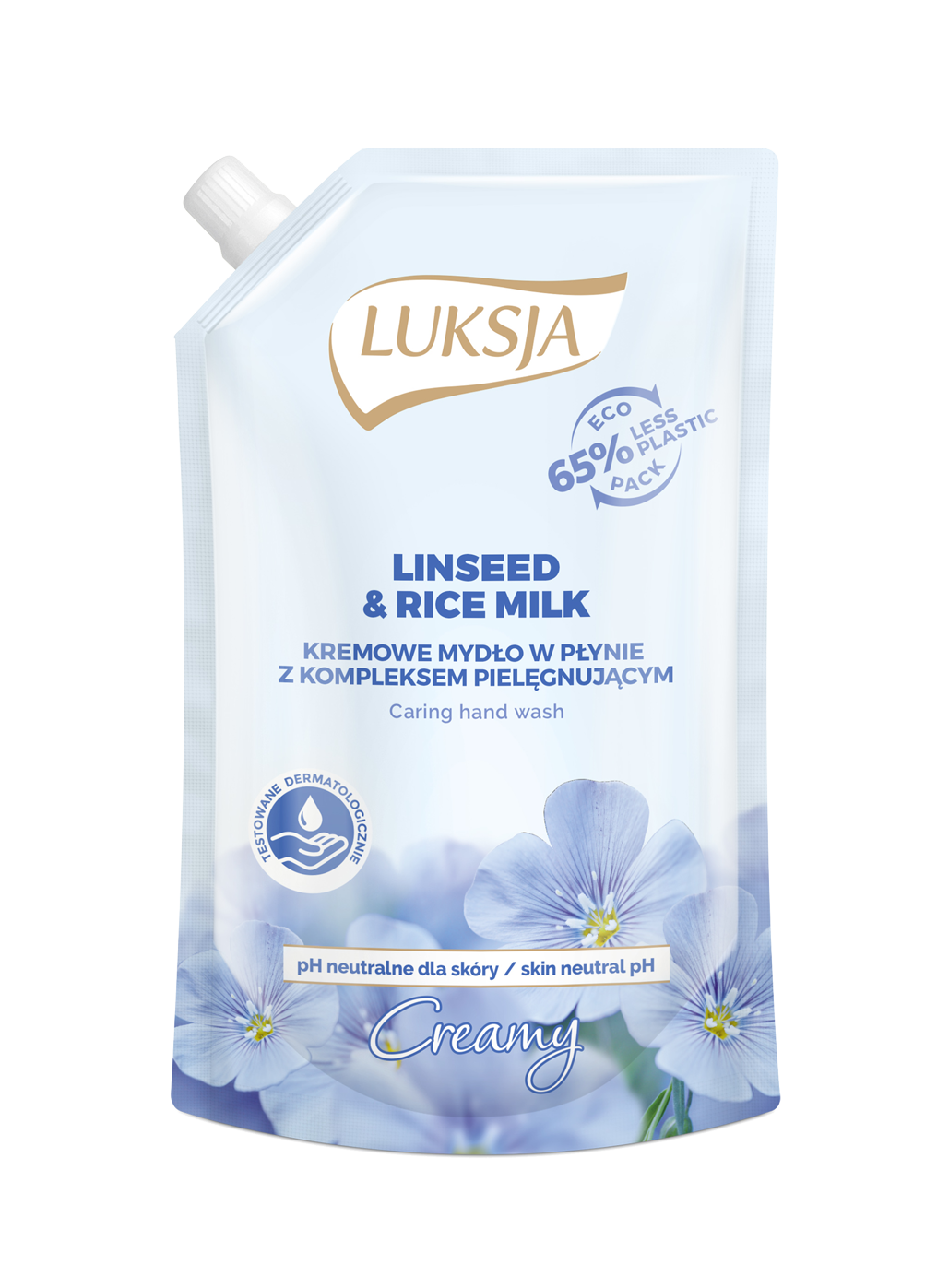 Mydło w płynie Luksja Linseed & rice milk 400 ml zapas