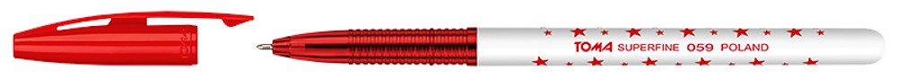Długopisy w gwiazdki SUPERFINE z supercienką końcówką, 0,5mm  czerwony