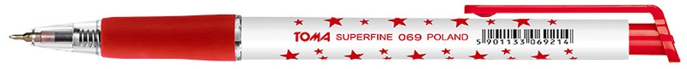 Długopisy AUTOMAT SUPERFINE z supercienką końcówką, 0,5mm  czerwony