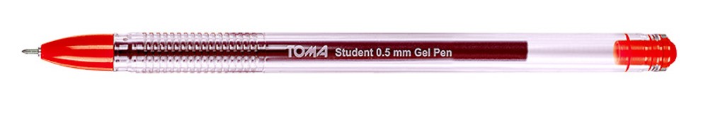 Długopisy żelowe STUDENT, końcówka fine 0,7mm,   czerwony