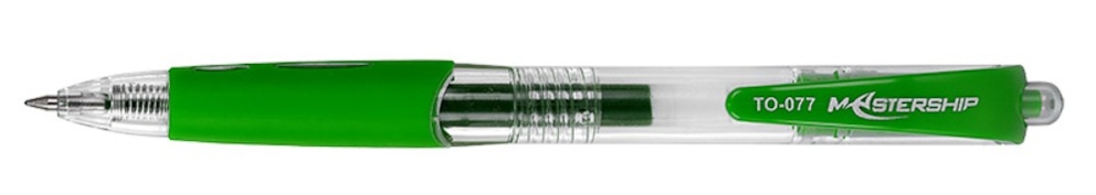 Długopisy żelowe MASTERSHIP, automatyczne z końcówką 0,7mm  zielony