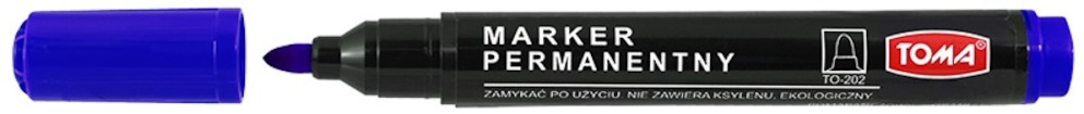 Markery permanentne, końcówka okrągła 1,5mm,   niebieski