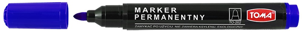 Markery permanentne, końcówka okrągła 1,5mm, 9 kolorów   niebieski