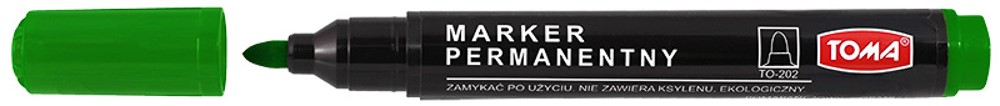 Markery permanentne, końcówka okrągła 1,5mm, 9 kolorów   zielony