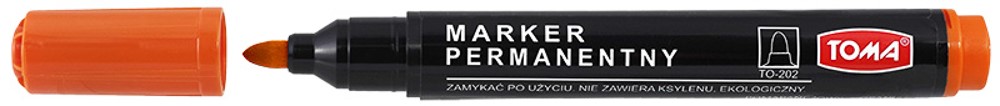 Markery permanentne, końcówka okrągła 1,5mm, 9 kolorów   pomarańczowy