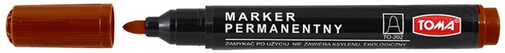 Markery permanentne, końcówka okrągła 1,5mm, 9 kolorów   brązowy