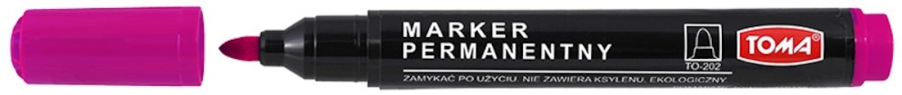 Markery permanentne, końcówka okrągła 1,5mm, 9 kolorów   różowy