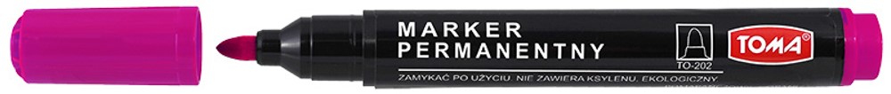 Markery permanentne, końcówka okrągła 1,5mm, 9 kolorów   różowy
