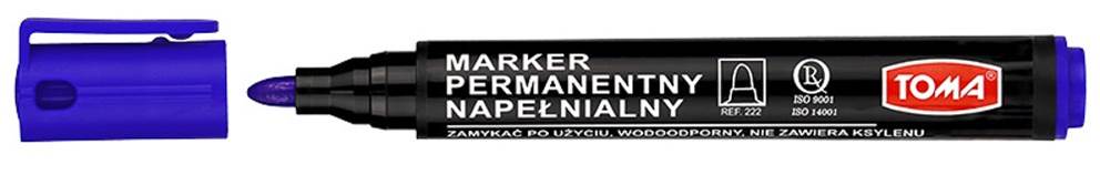 Markery permanentne napęlnialne ARTLINE, końcówka okrągła,  niebieski