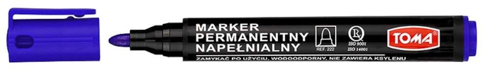 Markery permanentne napęlnialne ARTLINE, końcówka okrągła,  niebieski
