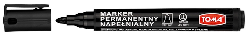 Markery permanentne napęlnialne ARTLINE, końcówka okrągła,  czarny