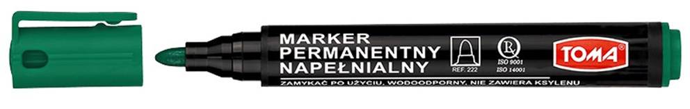 Markery permanentne napęlnialne ARTLINE, końcówka okrągła,  zielony