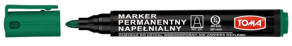 Markery permanentne napęlnialne ARTLINE, końcówka okrągła,  zielony
