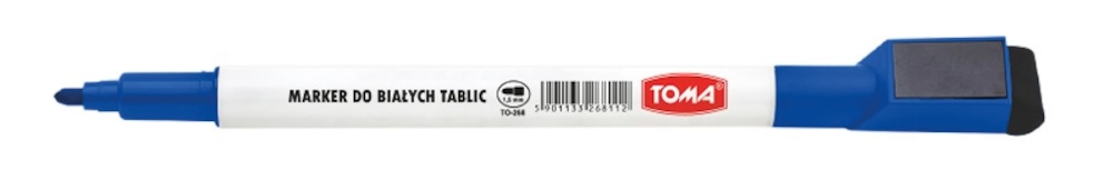 Pisaki do białych tablic z magnesem w nasadce, końcówka 1,5mm  niebieski