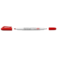 Pisaki 2-stronne do białych tablic TOMA, 
2 końcówki cienkie 0,5 i 0,8mm,  czerwony