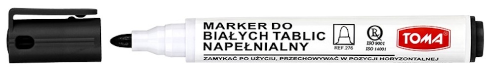 Markery do białych tablic napełnialne ARTLINE, końcówka okrągła,  czarny