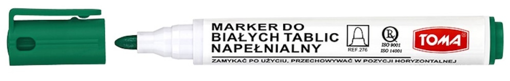 Markery do białych tablic napełnialne ARTLINE, końcówka okrągła,  zielony