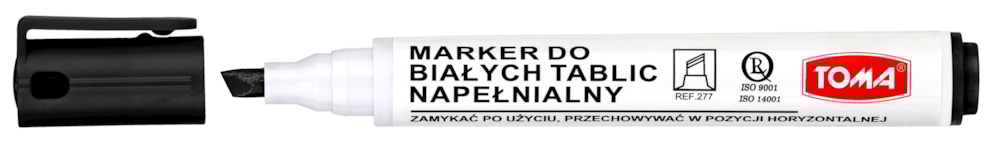 Markery do białych tablic napełnialne ARTLINE, końcówka ścięta,   czarny
