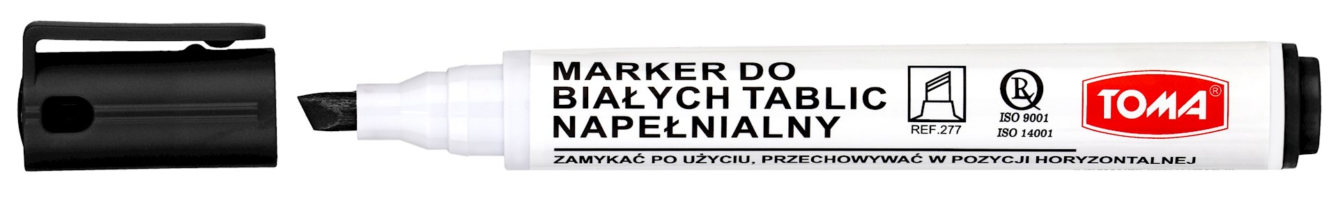 Markery do białych tablic napełnialne ARTLINE, końcówka ścięta,   czarny