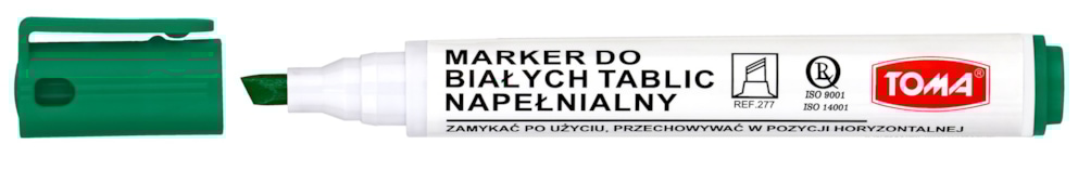 Markery do białych tablic napełnialne ARTLINE, końcówka ścięta,   zielony